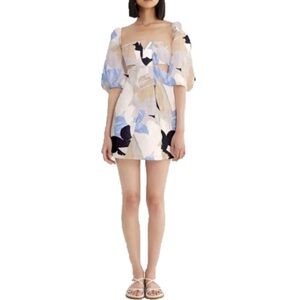 Revolve Rumer XS Leila Mini Dress Cut Out Linen NWT MSRP $269